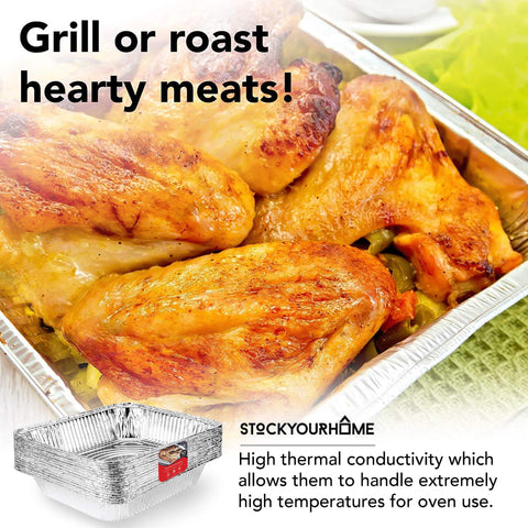 Stock Your Home recyclable aluminum trays support quick cleanup after events.