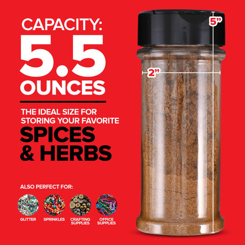 Stock Your Home spice jars with black shaker lids provide controlled, even seasoning.