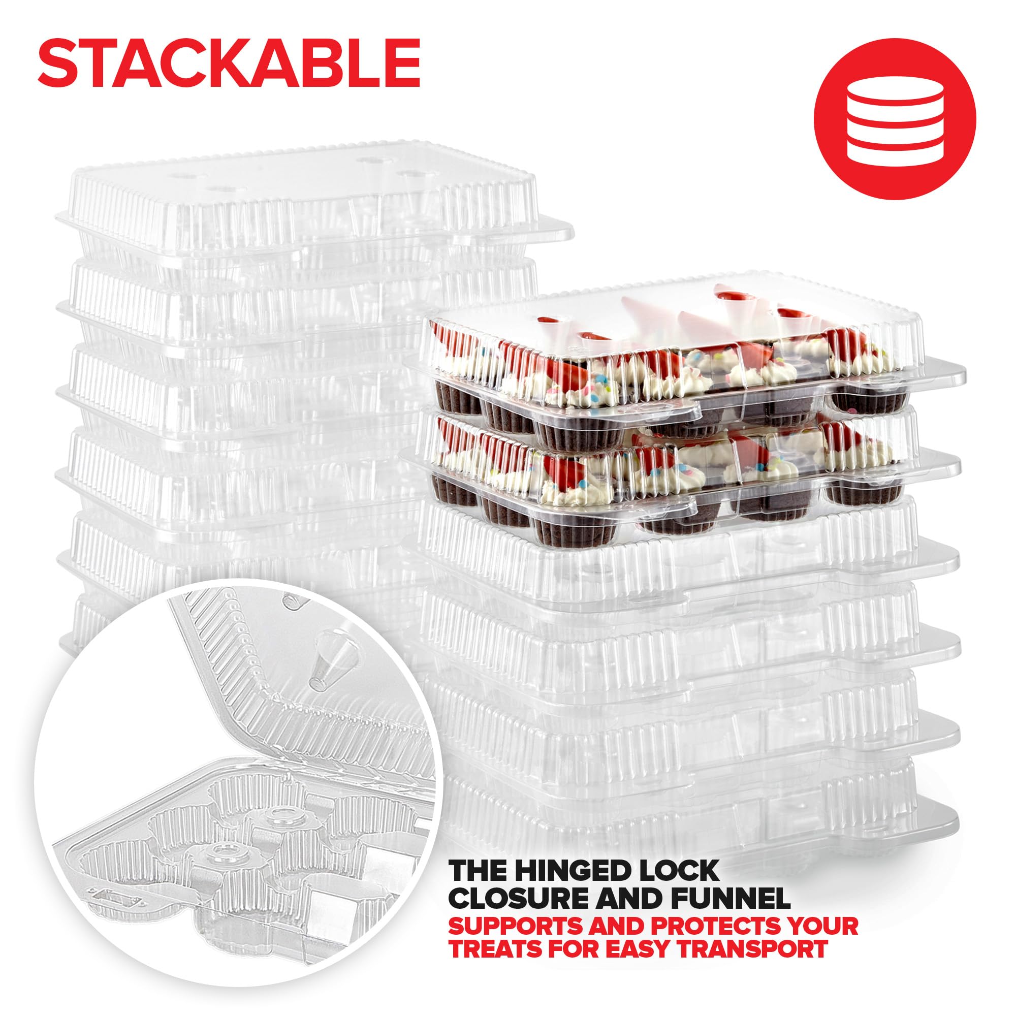 Stock Your Home stackable cupcake boxes save space and keep treats organized