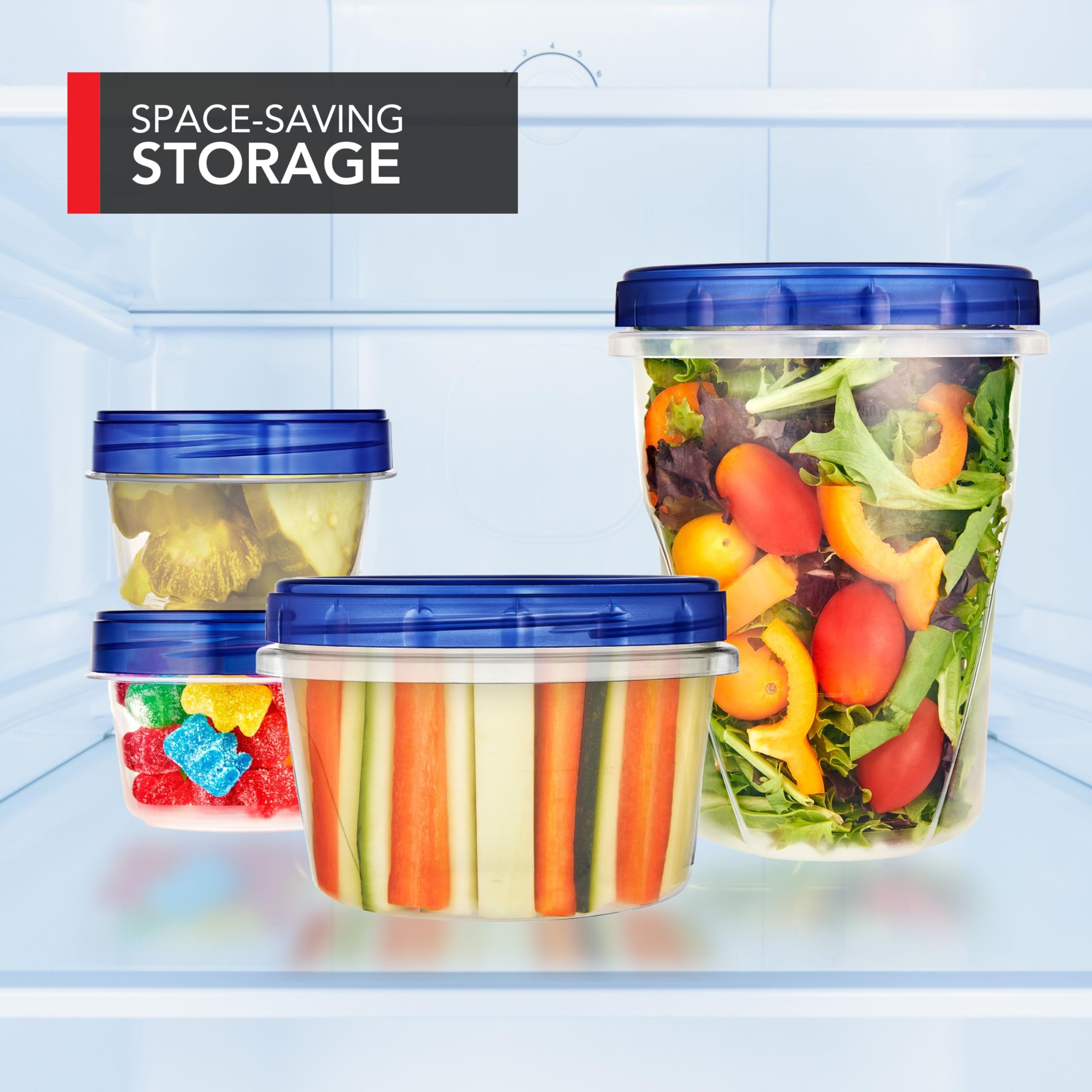 Stock Your Home stackable plastic containers save cabinet space and organize leftovers