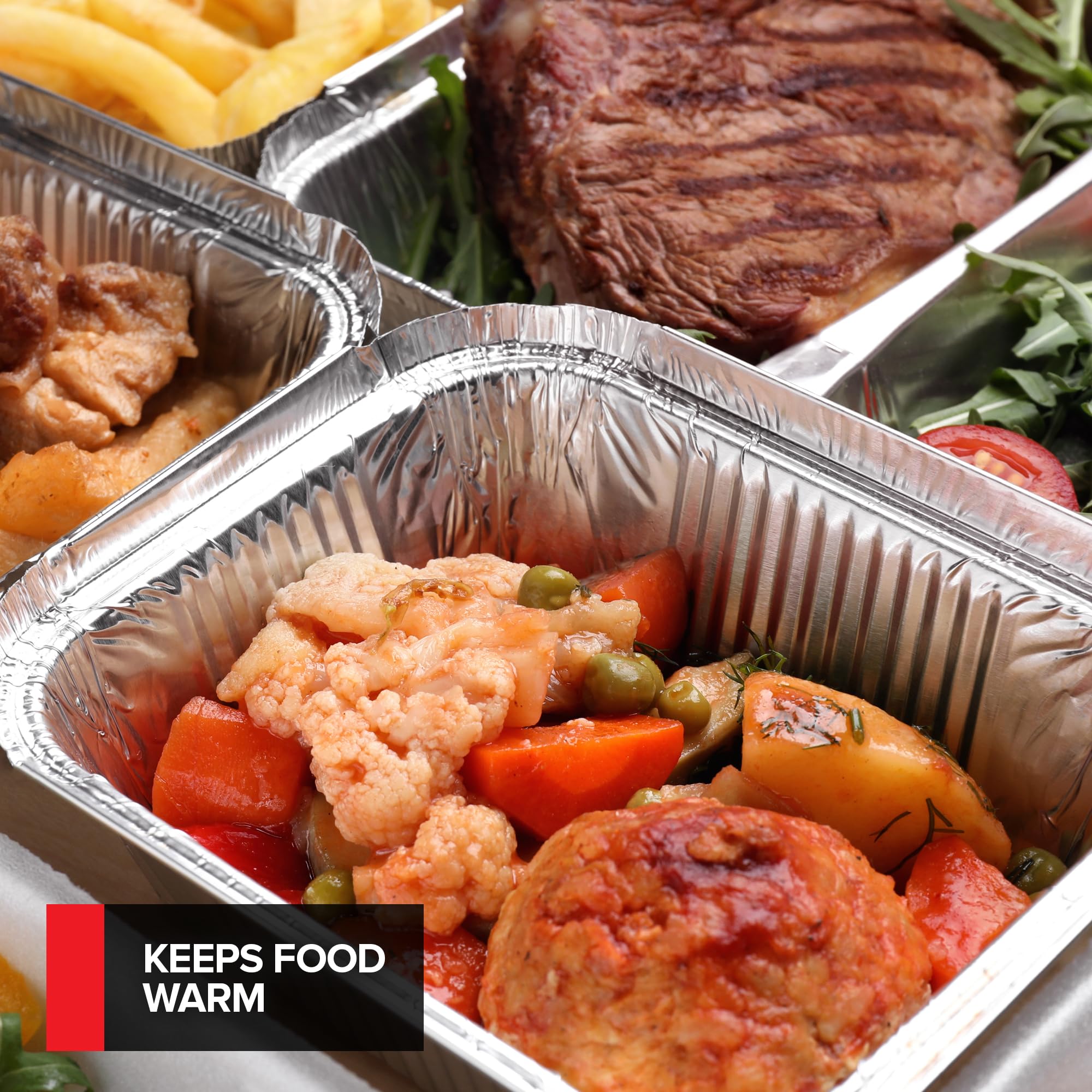 Stock Your Home temp-ready baking trays with lids let you prep and reheat with less mess.