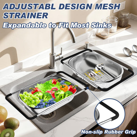Stockpot fine-mesh 1mm strainer prevents small foods from escaping