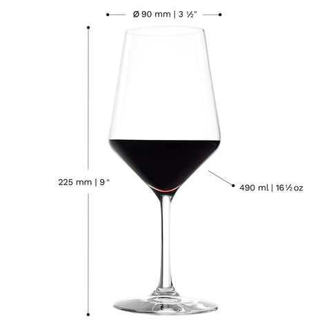 Stölzle Lausitz Revolution red wine glass stem detail highlights refined craft and grip.