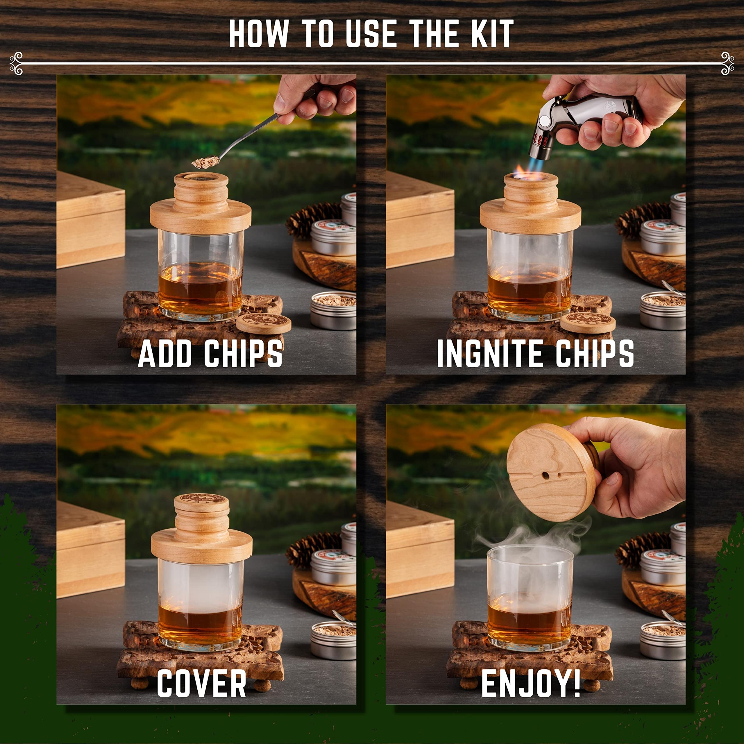 STONEVALLEY hickory chips deliver bold, deep smoke flavor for cocktails.
