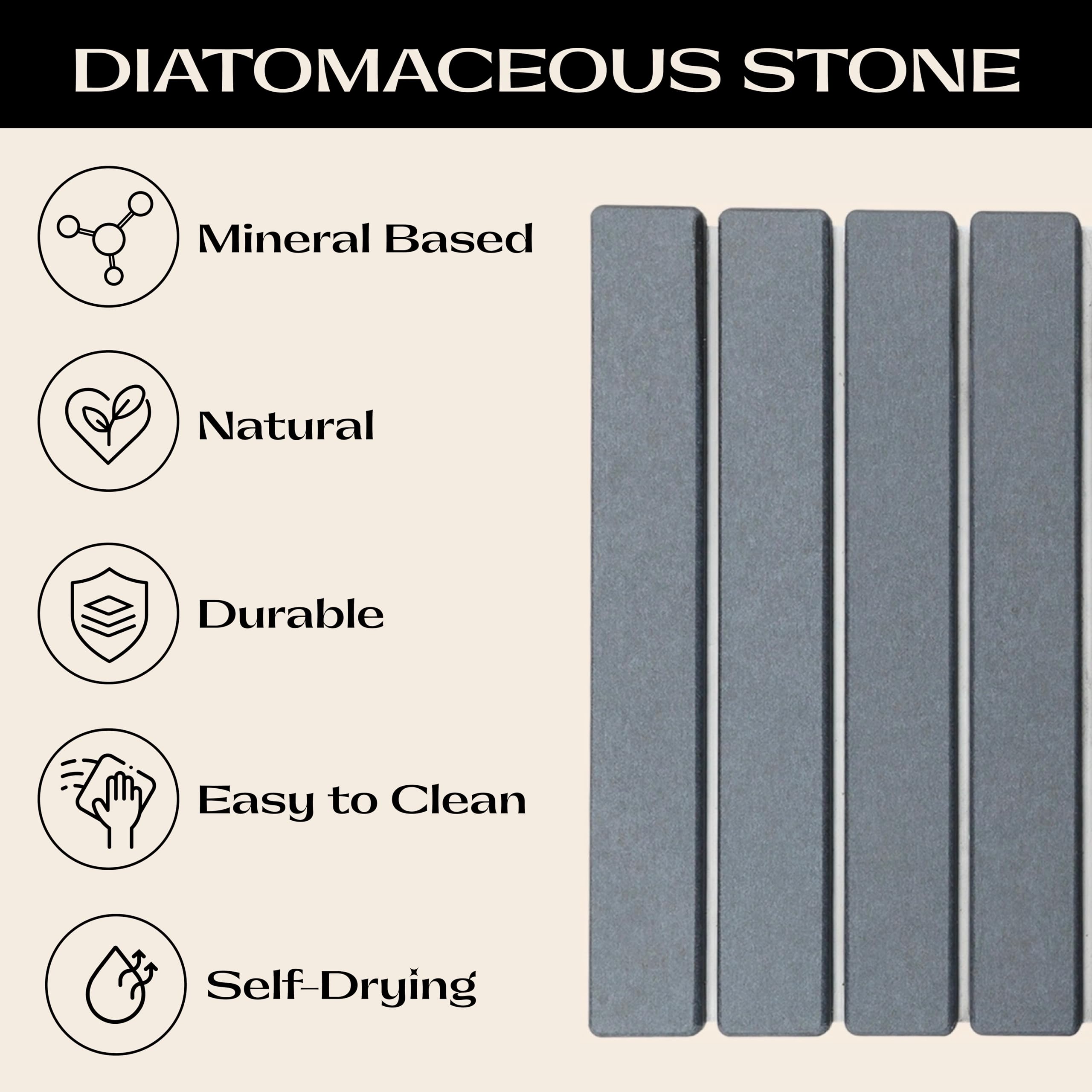Stonevine easy-clean stone drying mat surface simplifies maintenance.