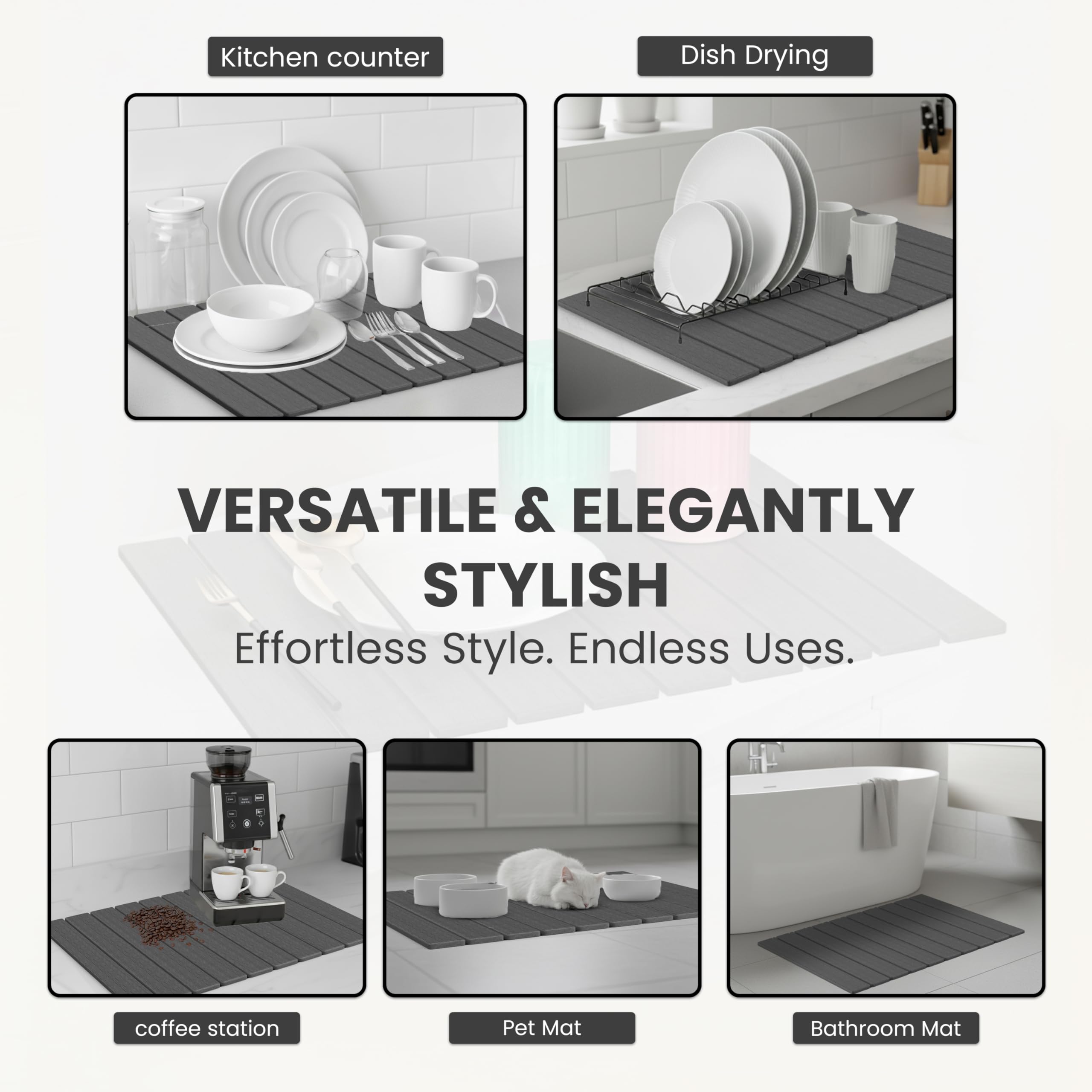 STONITE foldable stone drying mat compact storage after use.