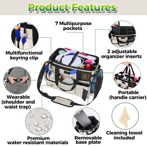 Storage Standard caddy base and water-resistant design withstands spills