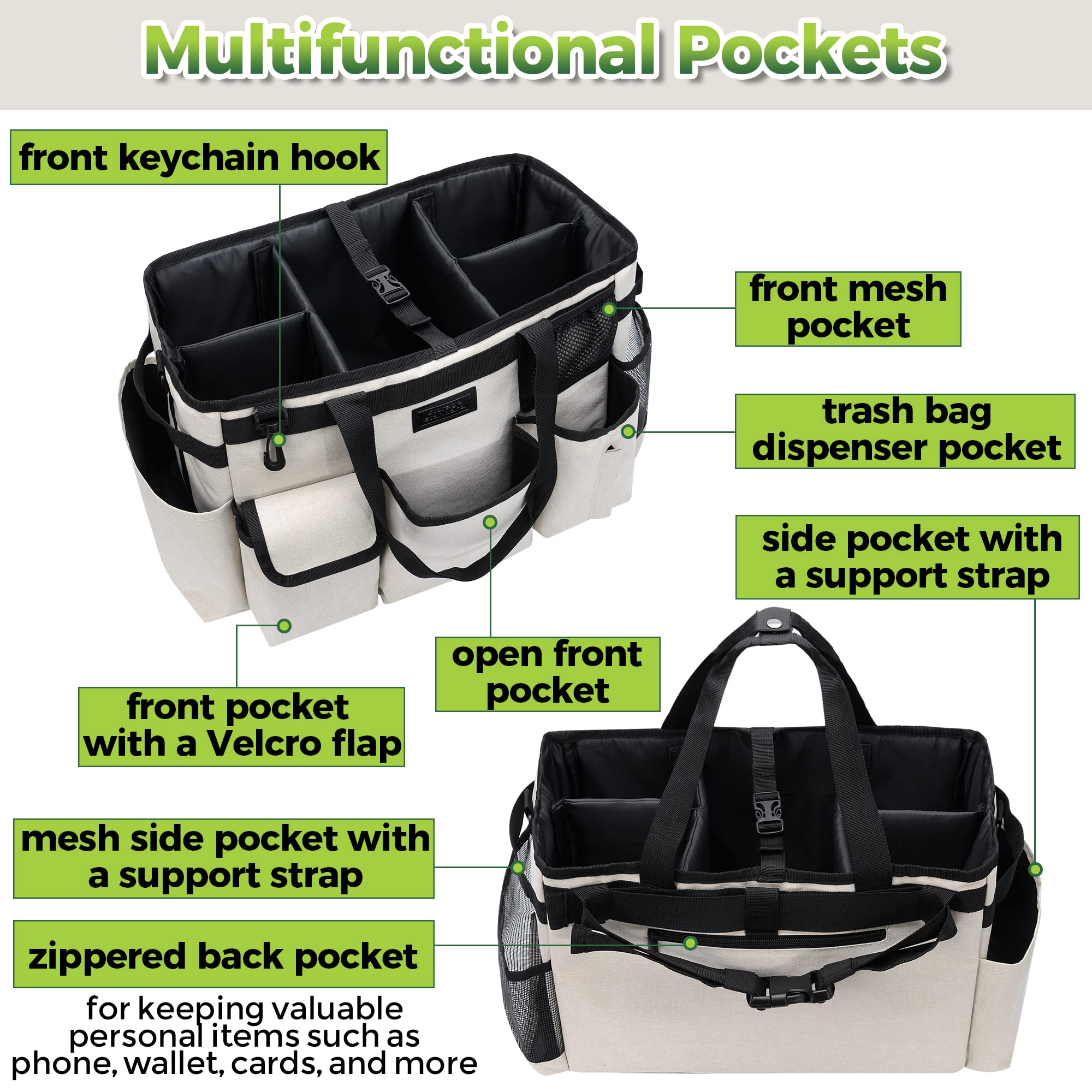 Storage Standard caddy versatile wear and carry options for hands-free cleaning