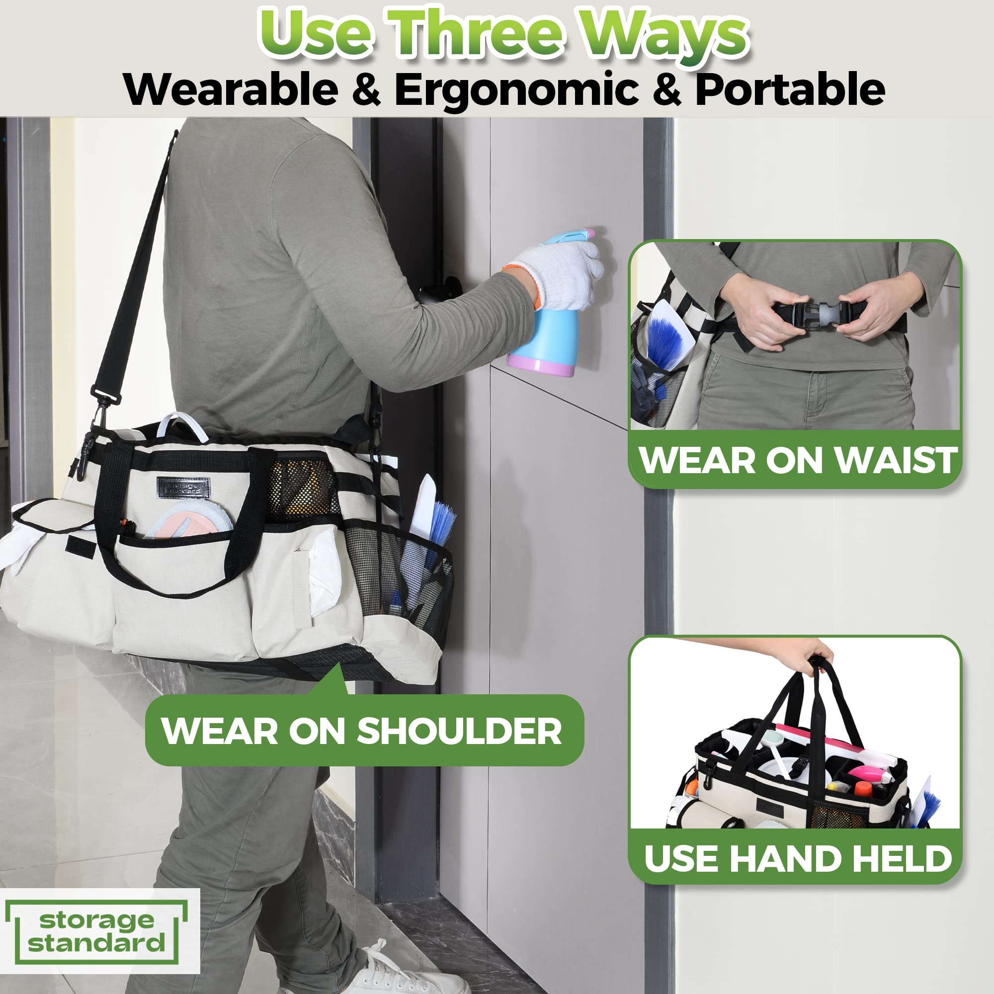 Storage Standard cleaning caddy with removable insert plate for easy cleanup