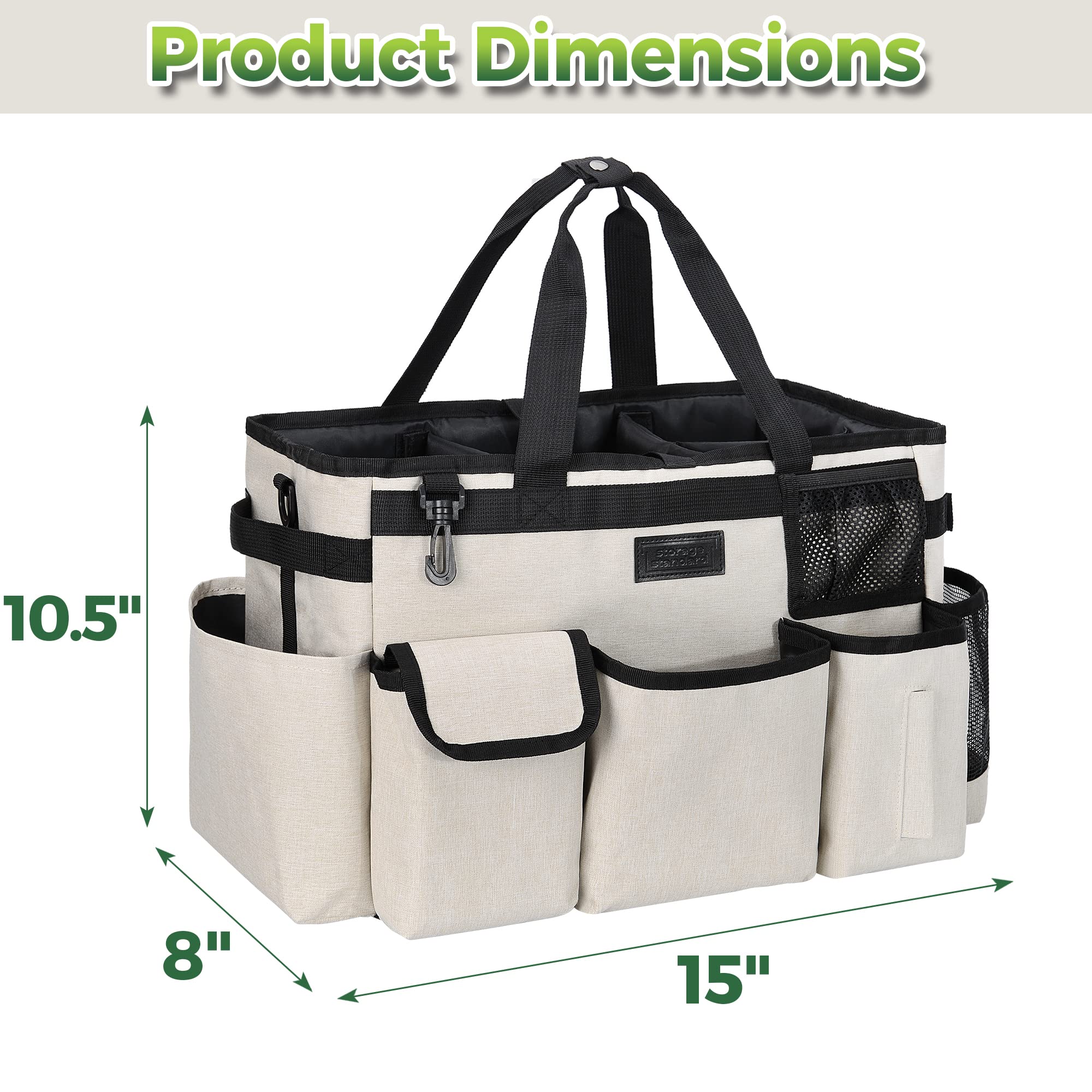 Storage Standard ergonomic cleaning caddy with straps and handles