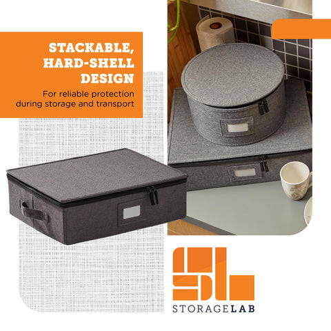 Storagelab easy-grip handles enable carry with one hand for moving between rooms.