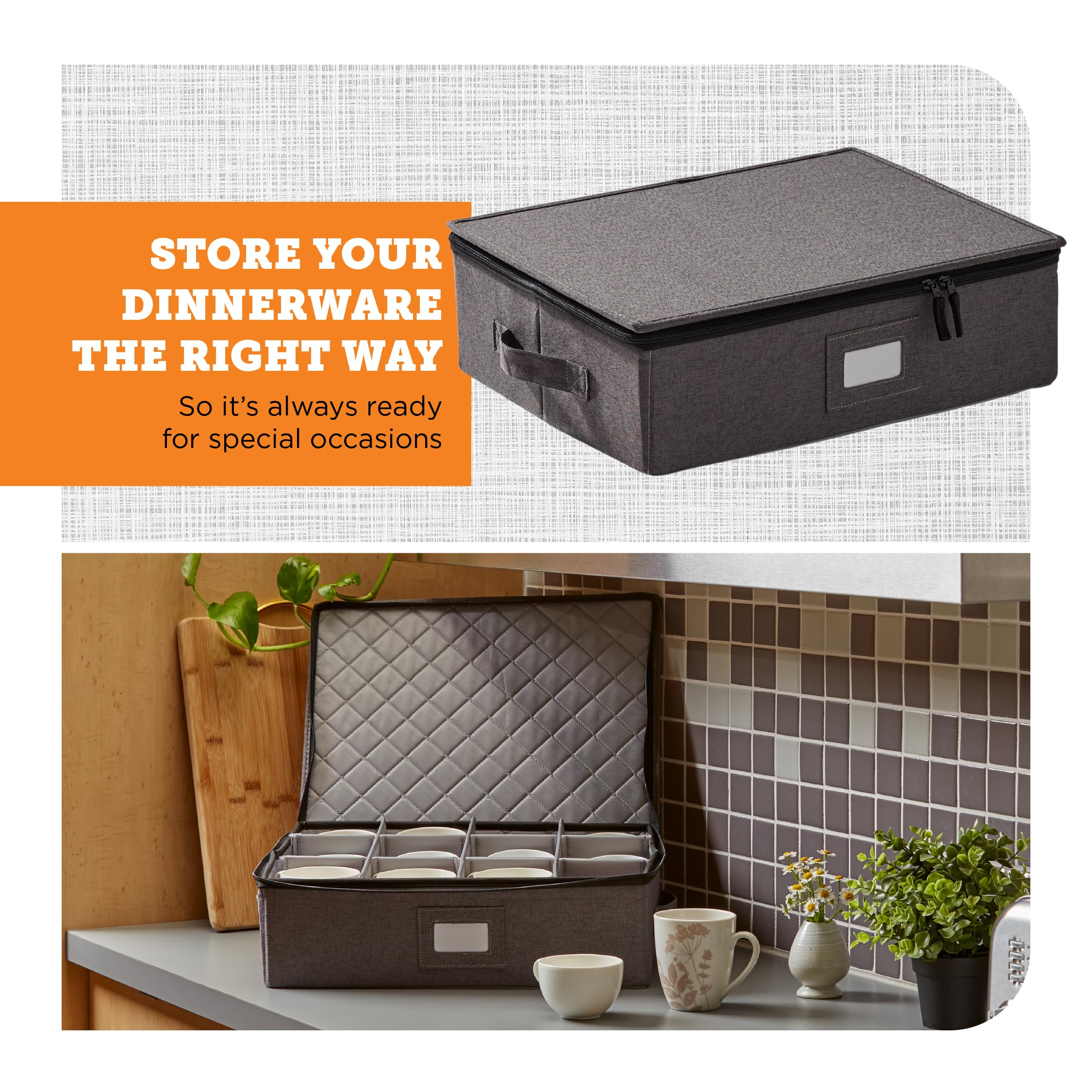 Storagelab felt divider keeps cups organized and prevents shifting during transport.
