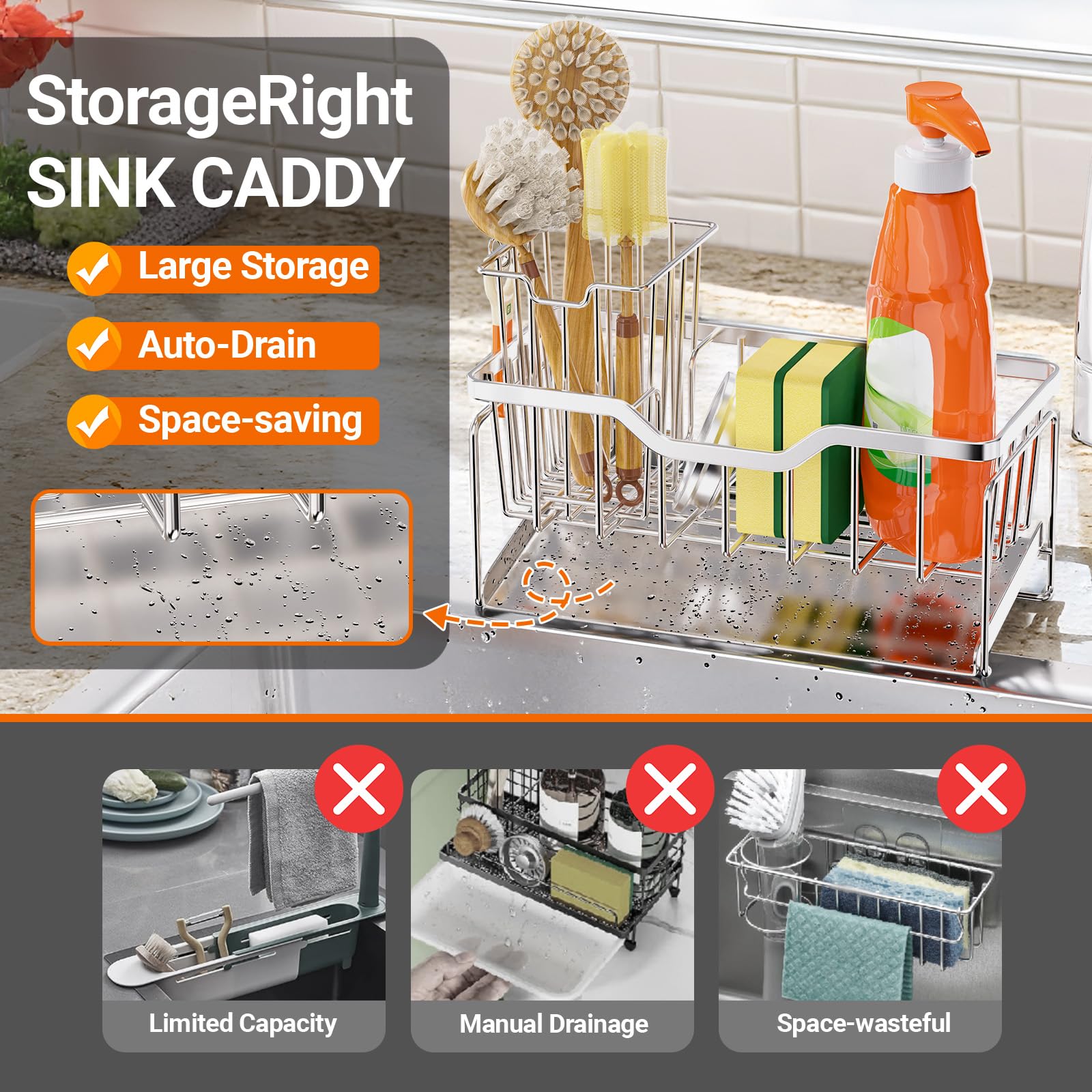 StorageRight instant dry brush holders keep kitchen tools dry after use