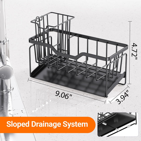 StorageRight partitioned storage separates brushes, sponges, and gadgets.