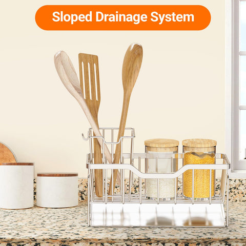 StorageRight partitioned storage keeps brushes, sponges, and gadgets organized