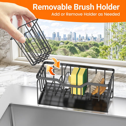 StorageRight removable brush rack adapts to long-handled tools.