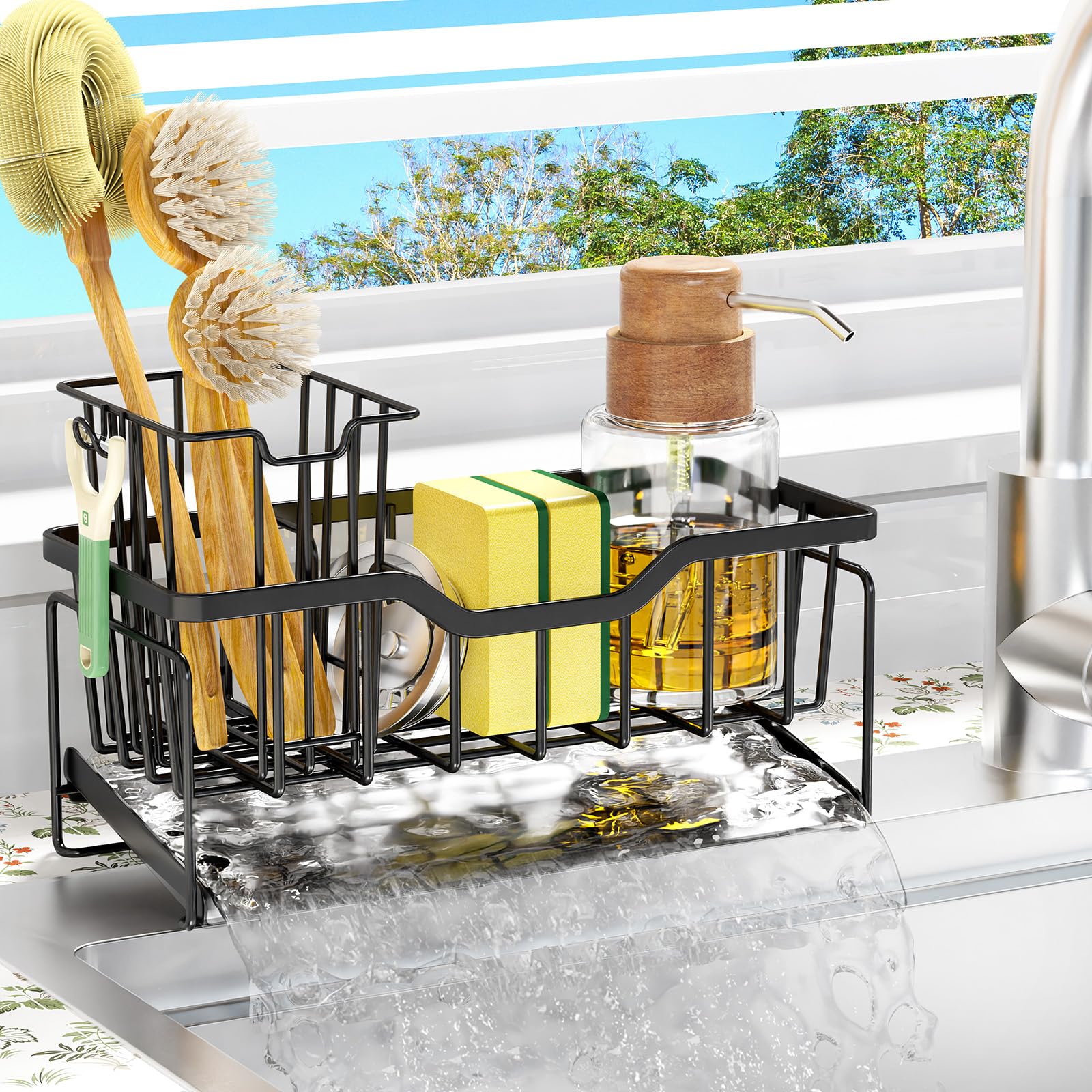 StorageRight sink caddy compact keeps sponges dry and neatly organized.