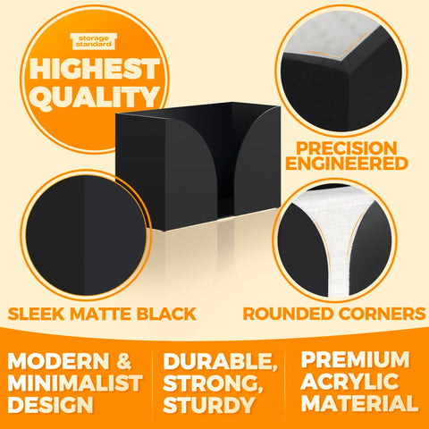 Storagestandard removable feet add flexible stability and surface protection.