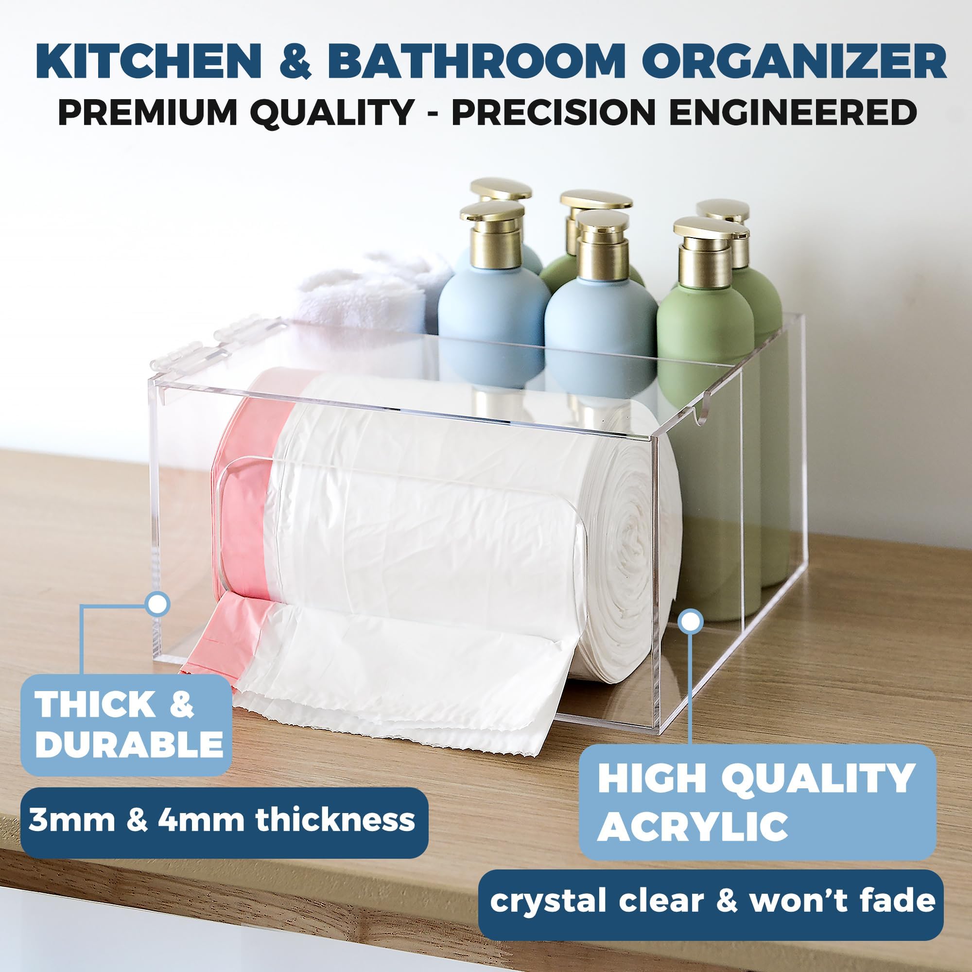 Storage Standard see-through acrylic enhances pantry organization and quick bag checks.