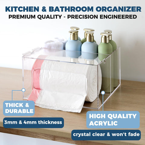 Storage Standard see-through acrylic enhances pantry organization and quick bag checks.