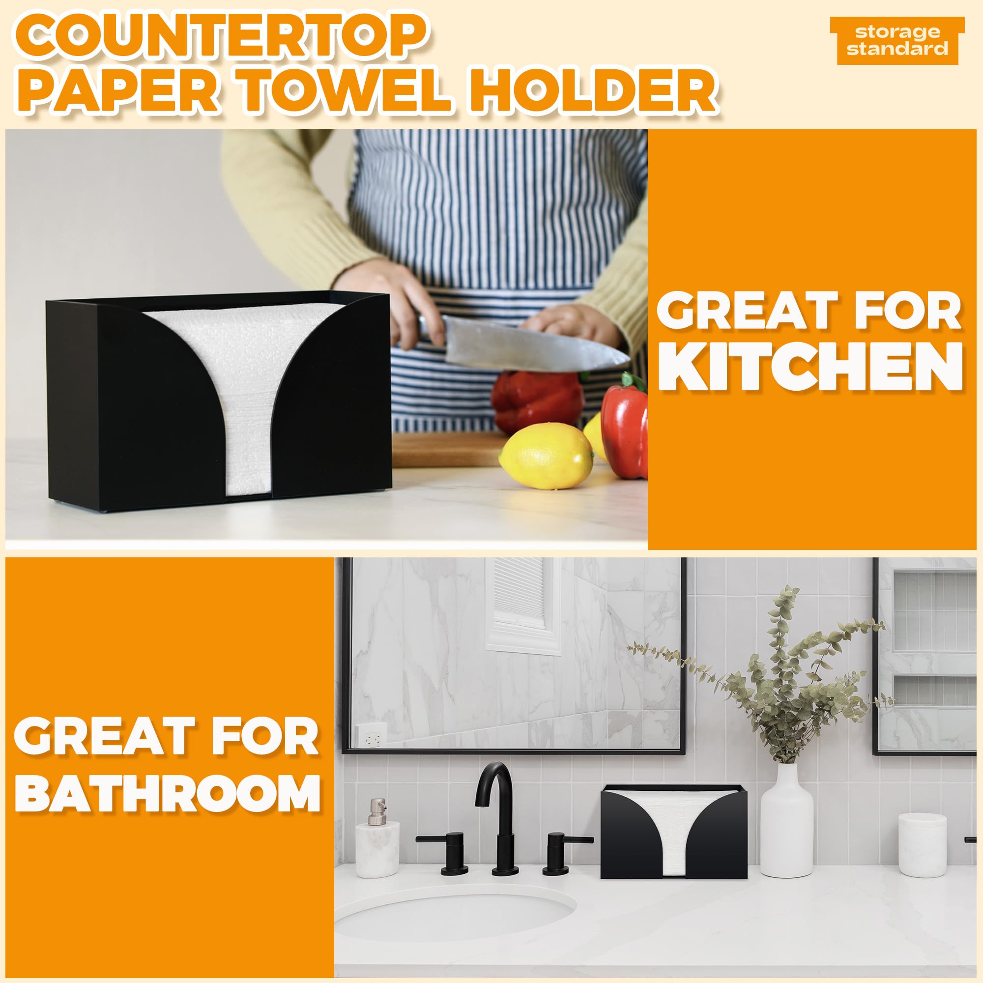 Storagestandard sleek rounded corners enhance modern counter aesthetics.
