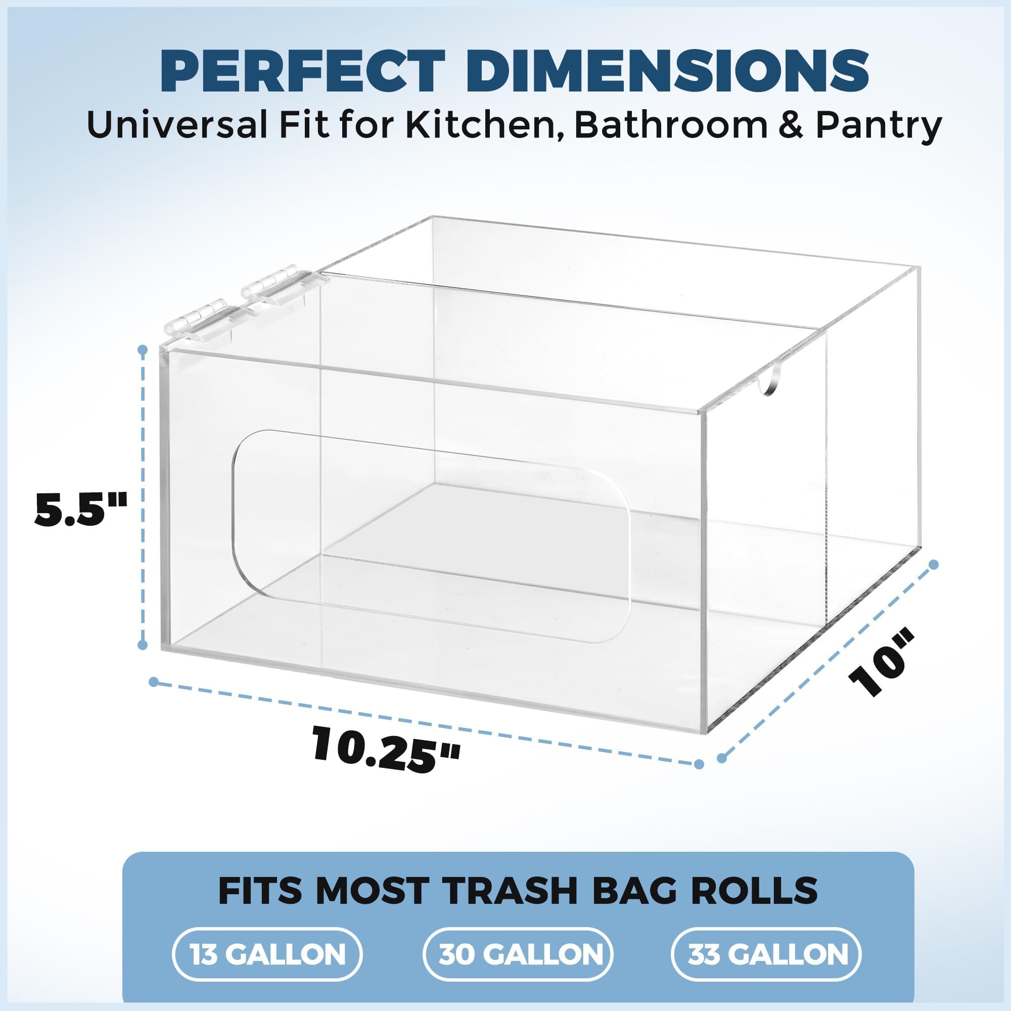 Storage Standard stackable lid offers flexible configurations for kitchen and bath spaces.