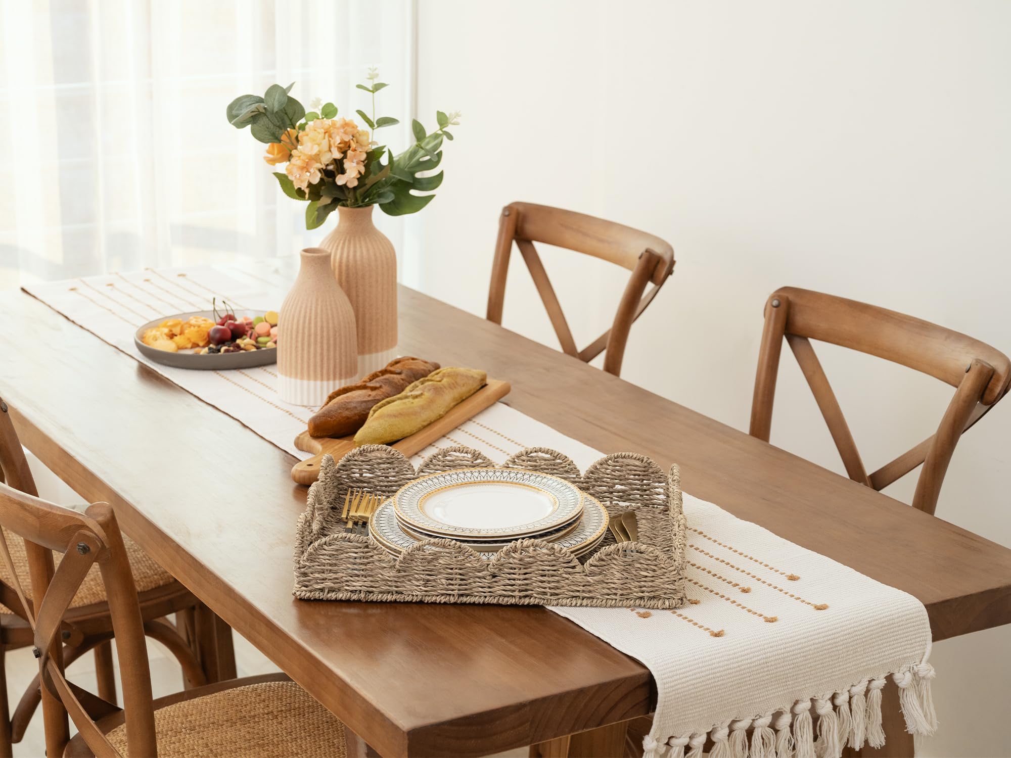 StorageWorks natural material tray complements bedrooms and living spaces