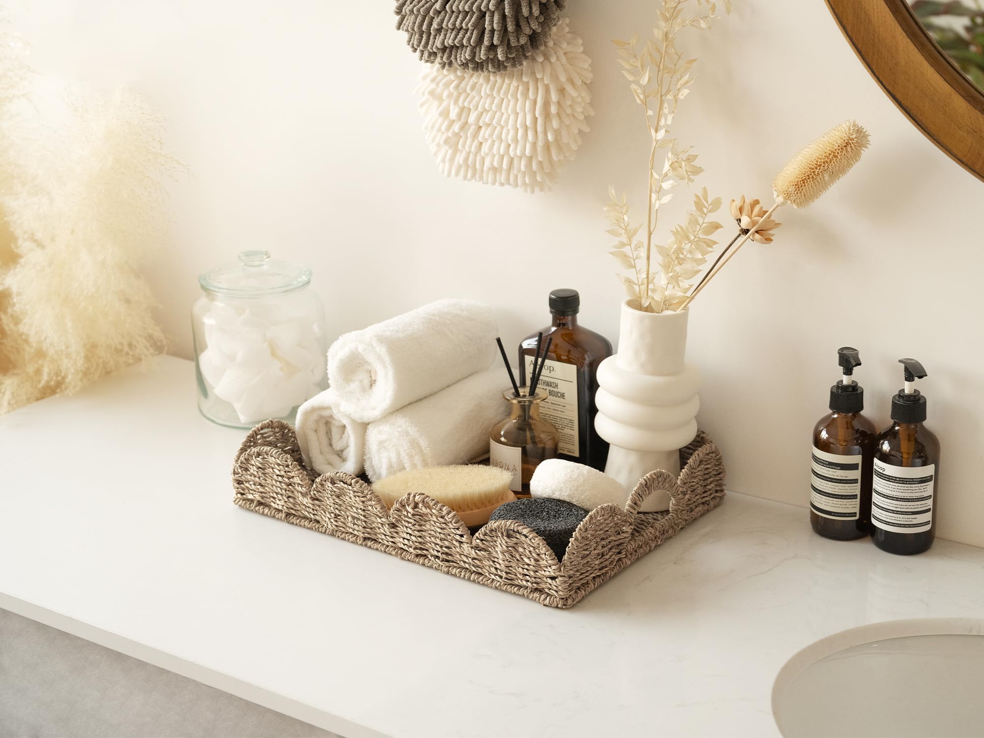 StorageWorks rattan tray blends rustic charm with modern decor