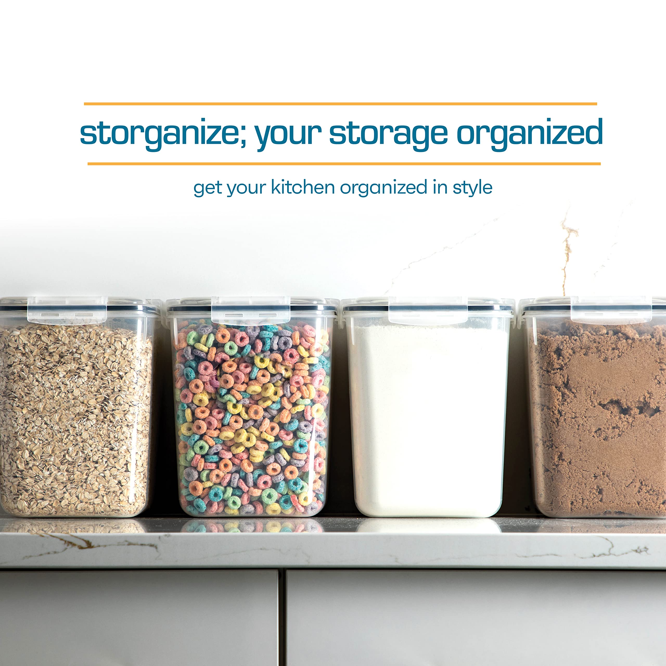 Storeganize square wide-mouth containers for easy scooping