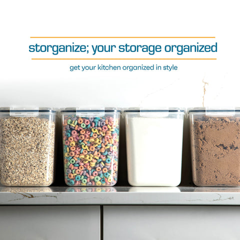 Storeganize square wide-mouth containers for easy scooping