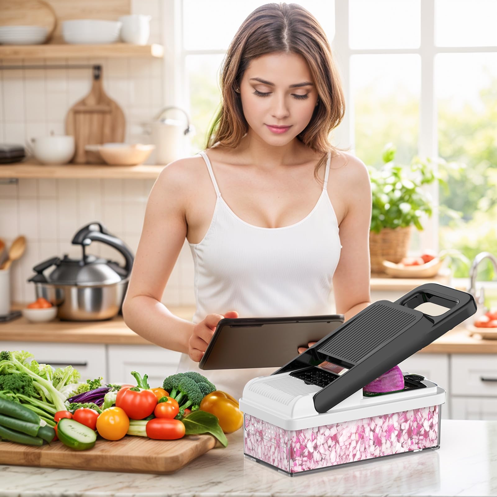 StoreHappily storage box keeps chopped ingredients organized and ready to cook.