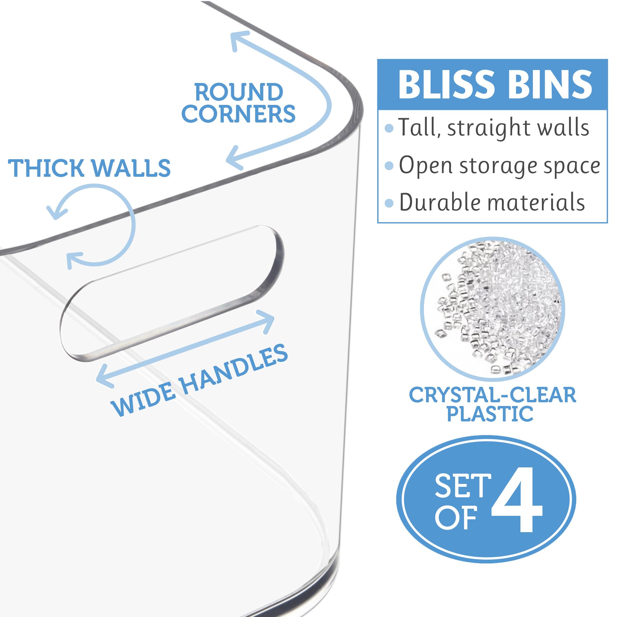 STORi Bliss bathroom storage bin stores cosmetics and toiletries neatly.
