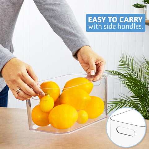 STORi Bliss cabinet organizer bin creates neat cookware or lid storage.