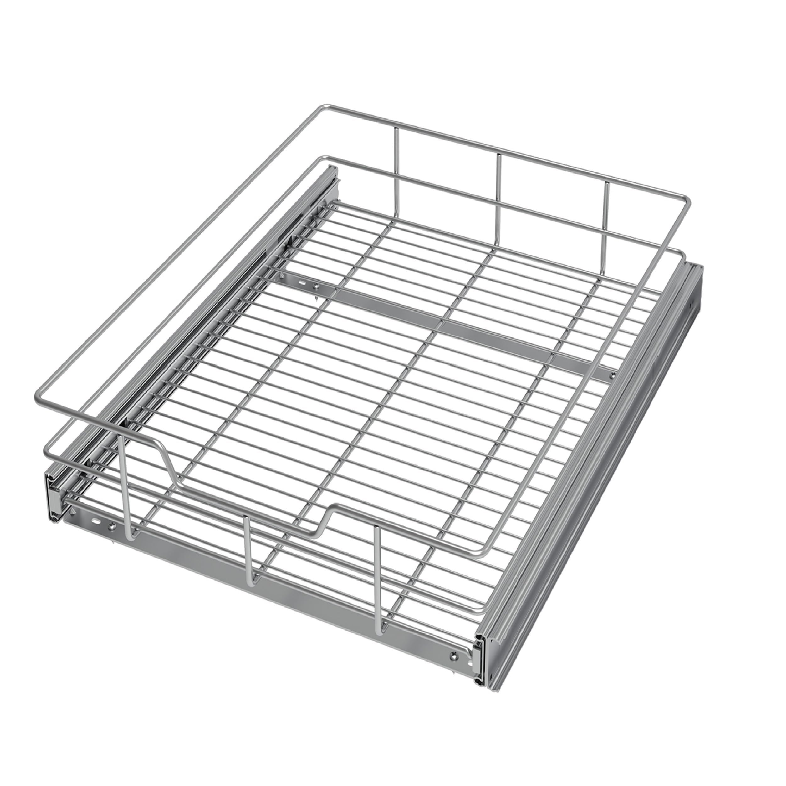 STORKING pull-out cabinet organizer front view for organized kitchen cabinets.