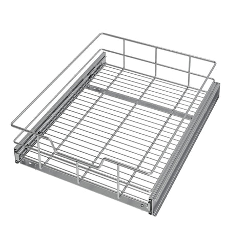 STORKING pull-out cabinet organizer front view for organized kitchen cabinets.