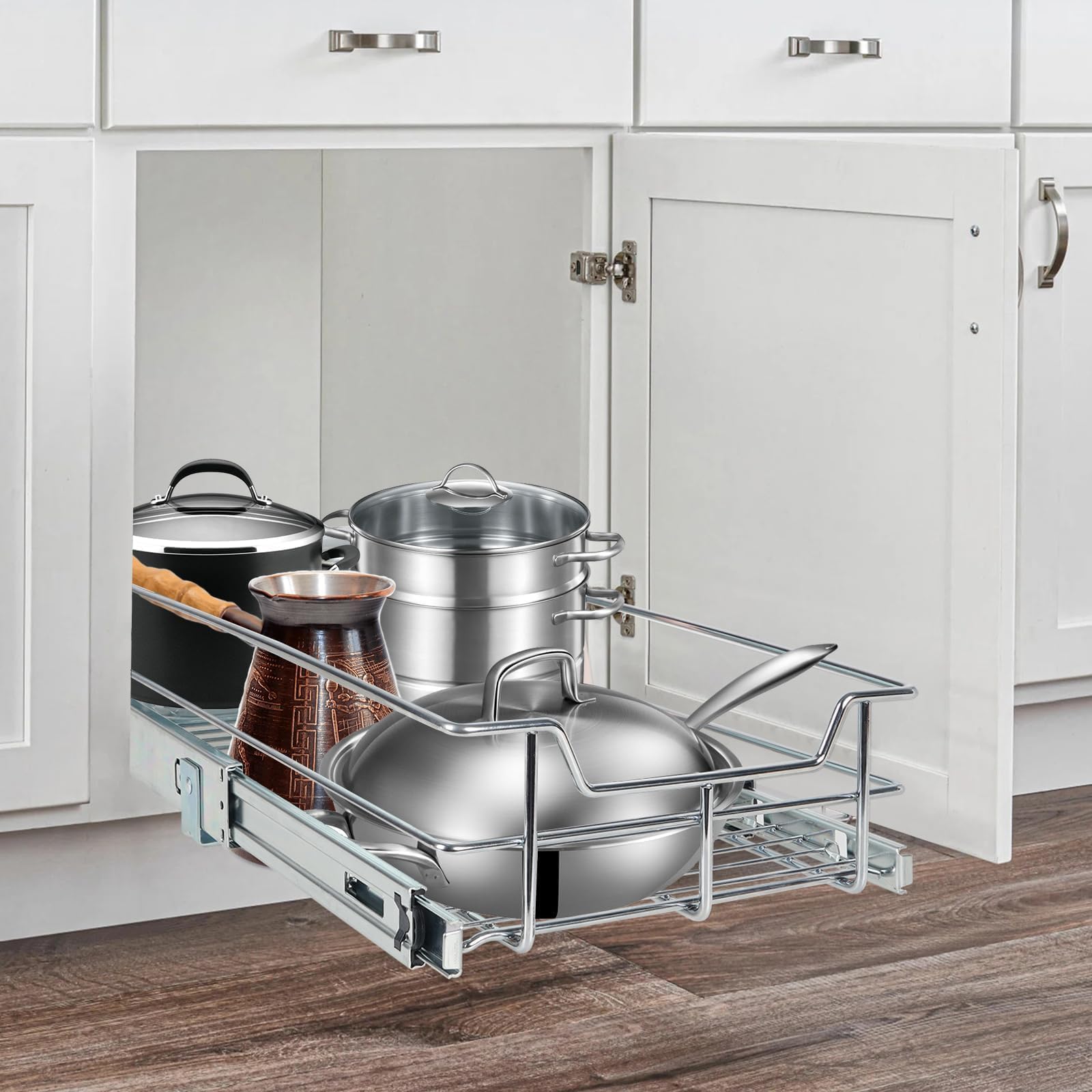 STORKING pull-out shelves organize your daily kitchen items.