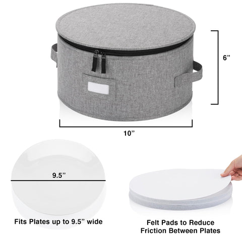 STOZU 12 felt dividers protect plates from chipping during transport.