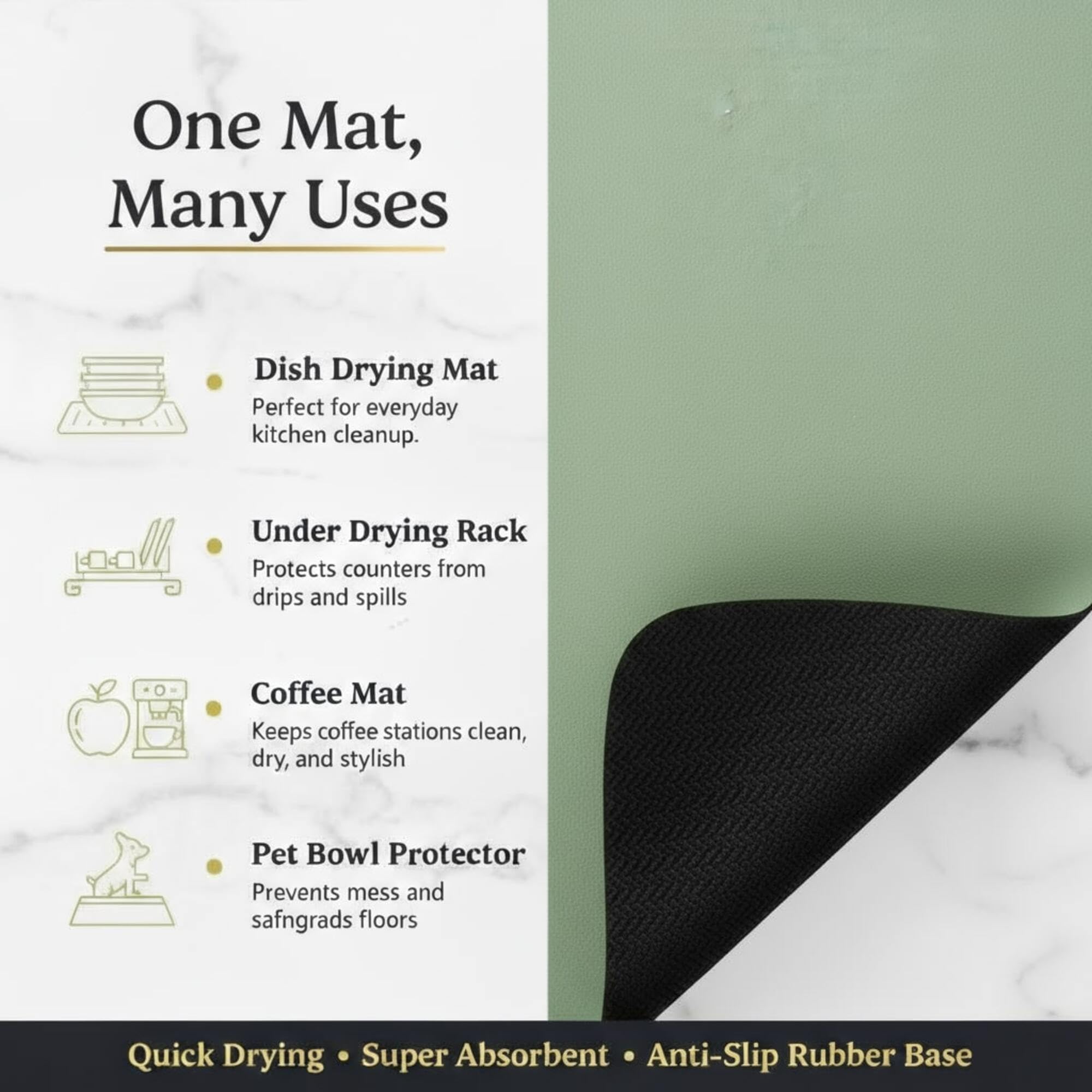 STRABELLA Multi-use mat protects counters and doubles as appliance surface.