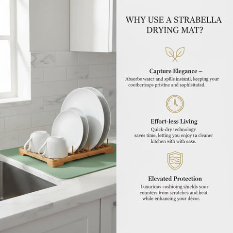 STRABELLA Easy-to-clean mat can be wiped clean after spills.