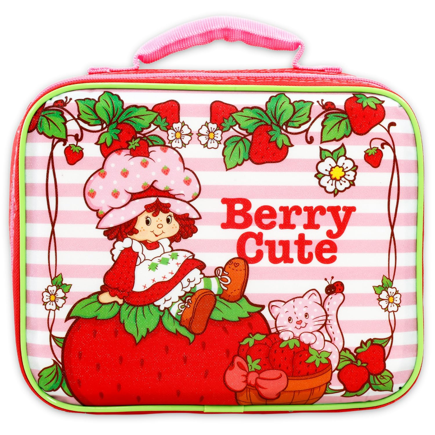 Strawberry Shortcake insulated lunch bag with top handle keeps meals fresh during school