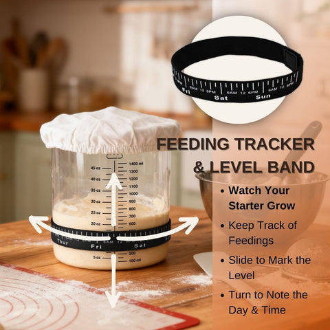 Strirumo bamboo lid provides airtight storage for fresh starter.