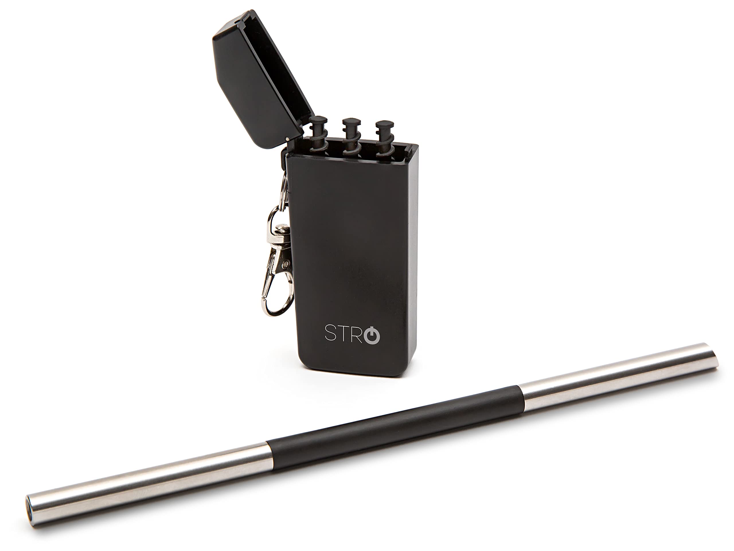 STRO portable straw with travel case for eco friendly sipping on the go.