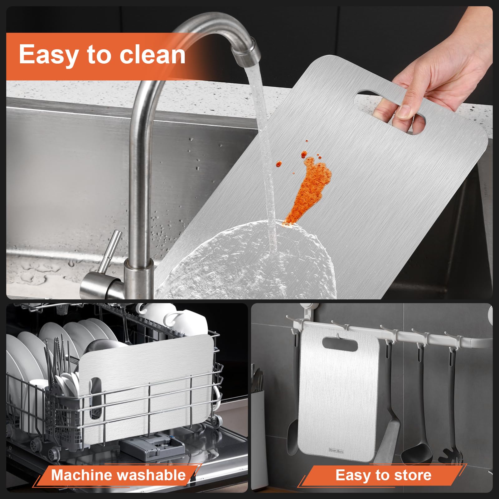 Stron-Dura cutting board portable for compact kitchens and campsites
