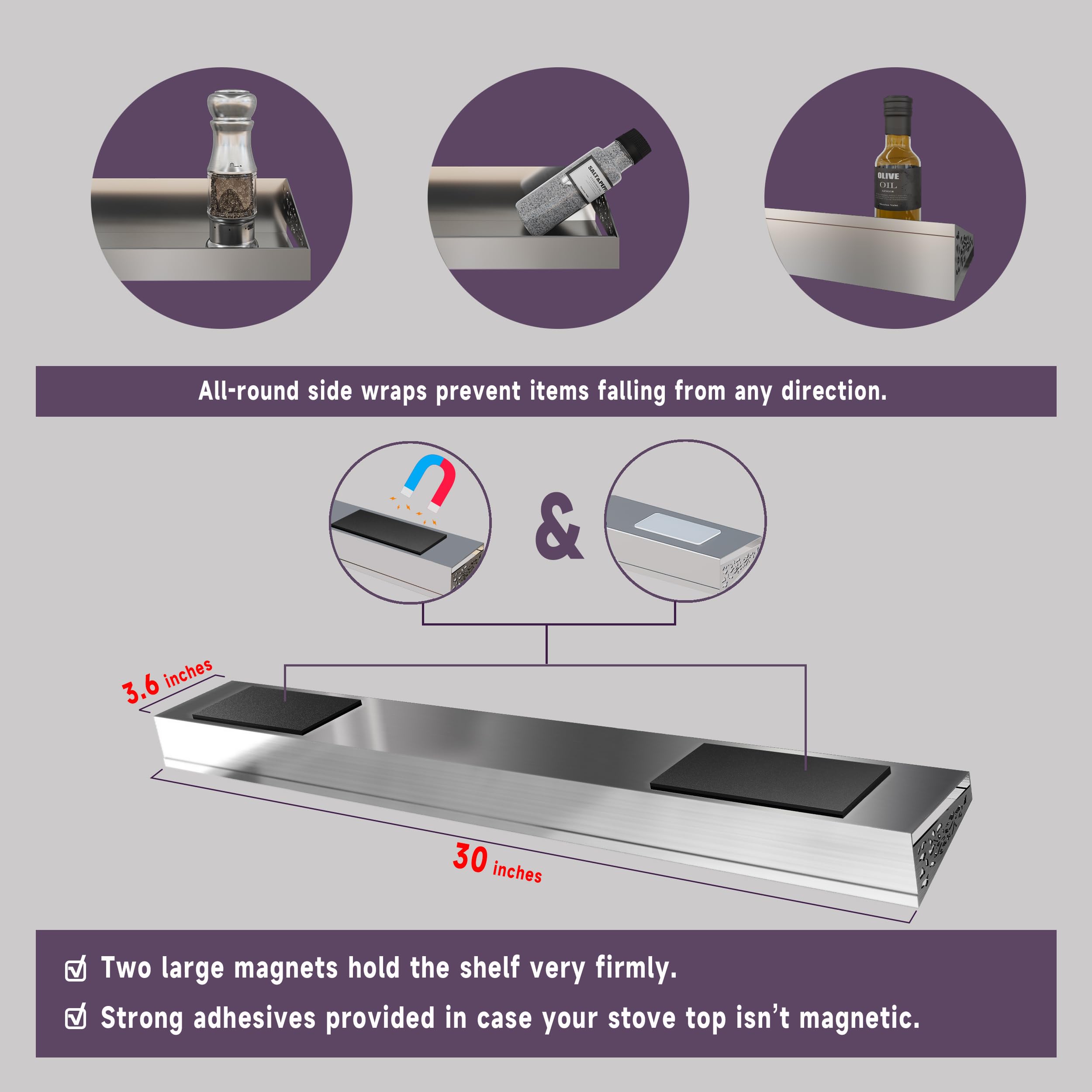 STUTOV easy-clean stainless steel surface cleans quickly after cooking.