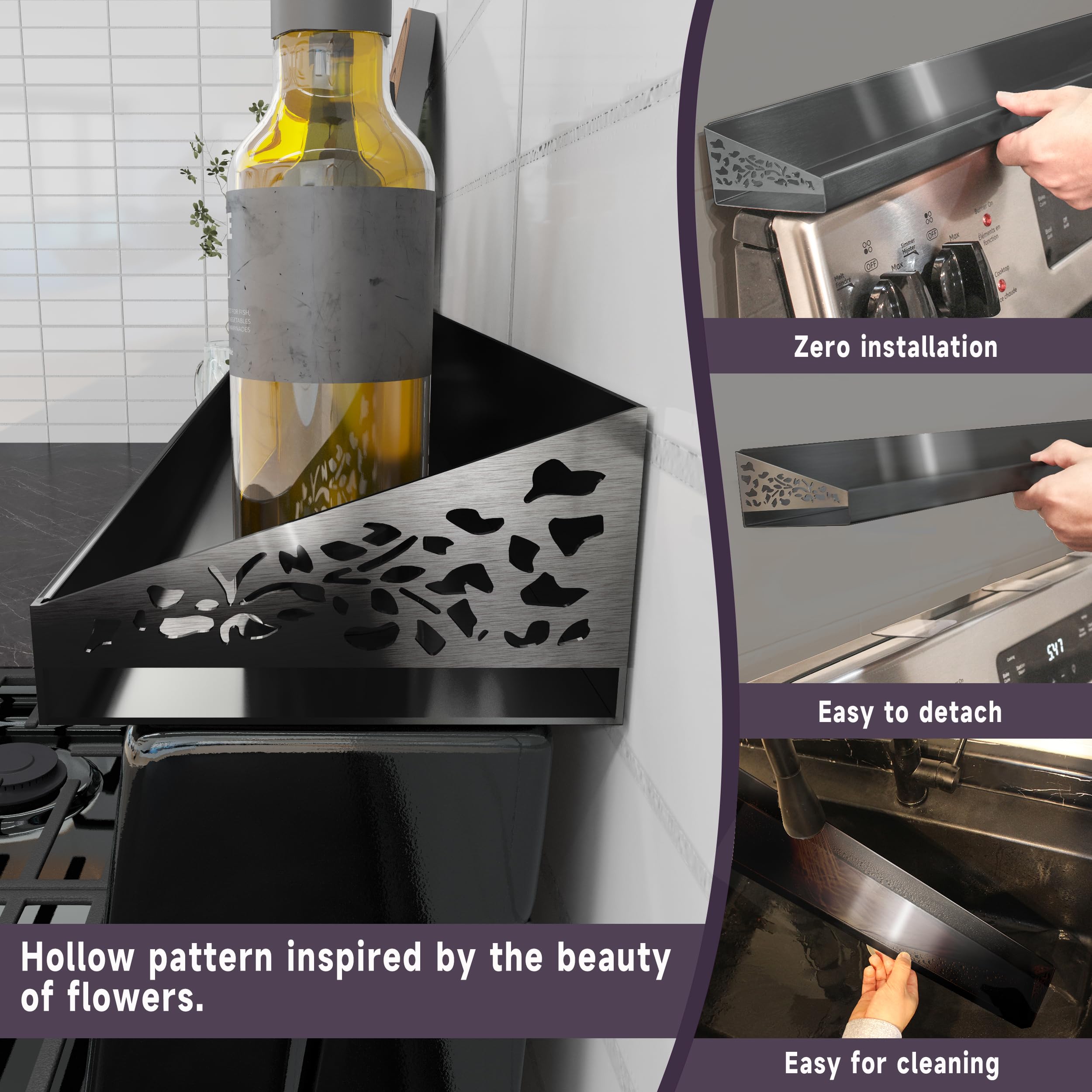 STUTOV floral-pattern side wrap prevents items from falling.