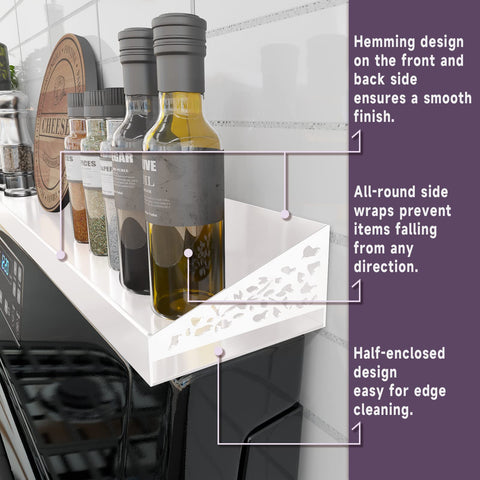 STUTOV stove top shelf is easy to install with no tools.