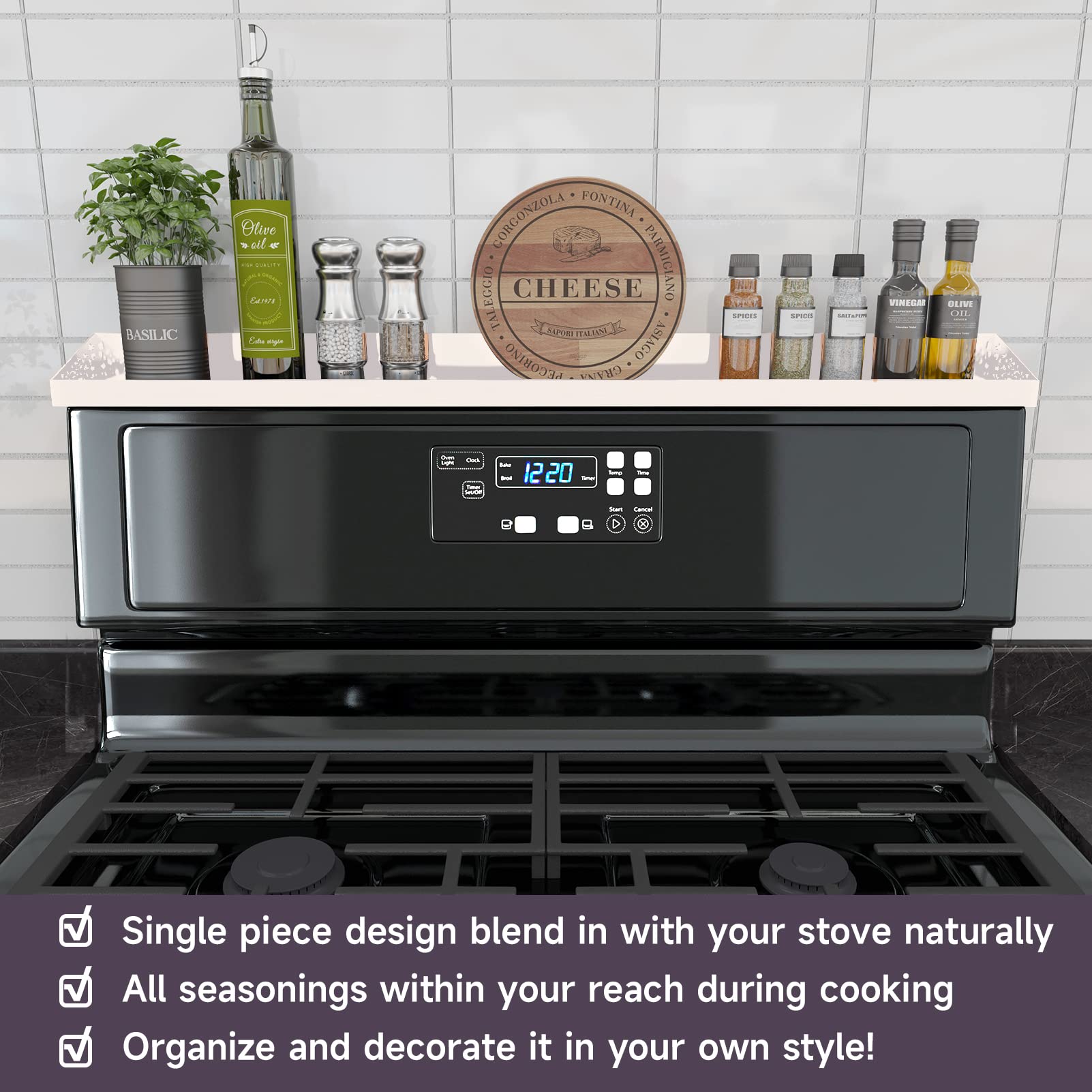 STUTOV orchid-wrap design highlights the shelf and prevents items from slipping.