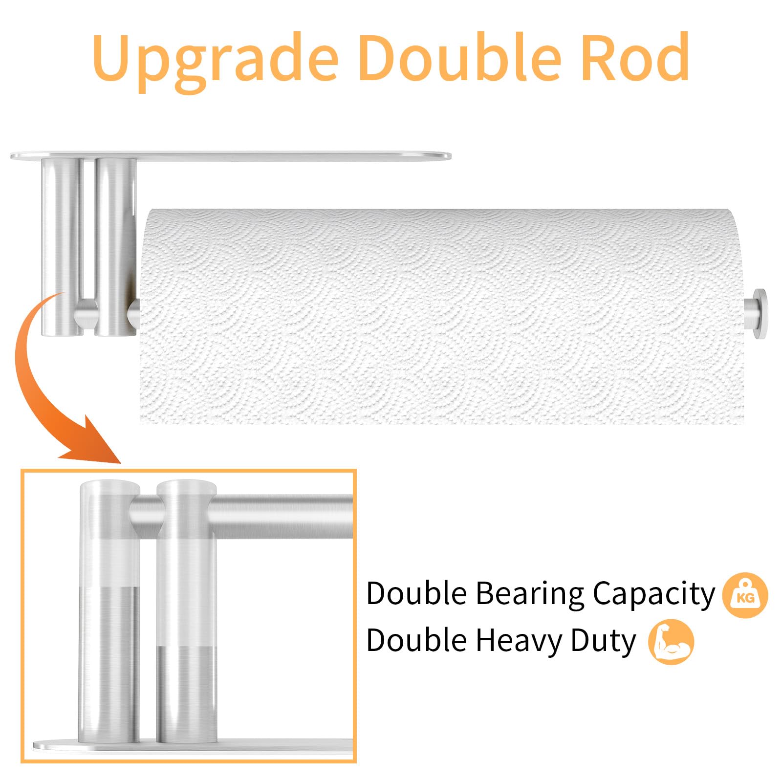 STWWO brushed nickel wall-mounted paper towel holder for easy access