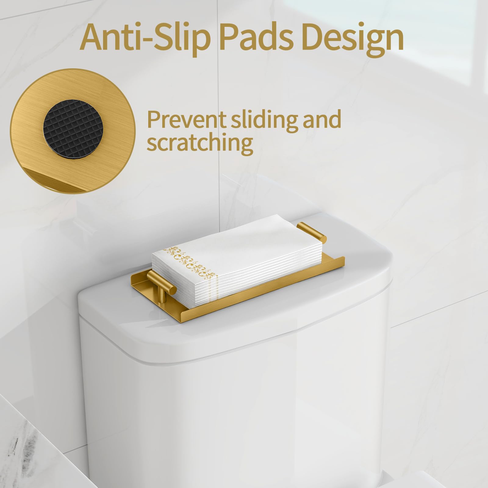 STWWO gold napkin holder with double handles for easy moving