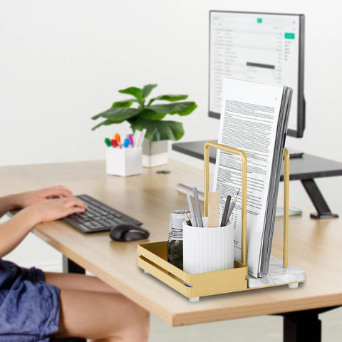 Portable for offices or picnics, organizing napkins and condiments together.